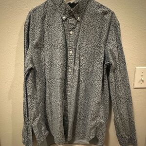 J. Crew Blue and Gray Floral Shirt